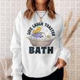 Damen Lustiger Toaster Zitat Live Laugh Toaster Bad Papa Humor Mit-Ausschnitt Sweatshirt Geschenke für Sie