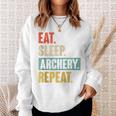 Eat Sleep Archery Repeat Retro Vintage Archer Archery Sweatshirt Gifts for Her