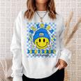 Be Extra Yellow And Blue Smile Face Down Syndrome Awareness Sweatshirt Gifts for Her