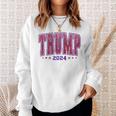 Faux Sequins Trump 2024 President Make America Trump Again Sweatshirt Gifts for Her