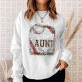 Baseball Auntie Vintage Leopard Baseball Pride Sweatshirt Gifts for Her
