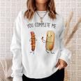 Couples You Complete Me Hot Dog And Hot Dog Bun Sweatshirt Gifts for Her