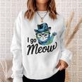 I Go Meow Cute Singing Cat Meme Sweatshirt Gifts for Her