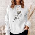 Rock Cat Singing And Playing Guitar Sweatshirt Gifts for Her