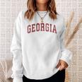 Georgia Ga Vintage Athletic Sports Red Style Sweatshirt Gifts for Her