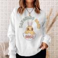 Groovy Hatching Soon Pregnancy Easter Pregnancy Announcement Sweatshirt Gifts for Her