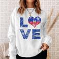 Haiti Vintage Love Heart Flag Haitian Flag Day Sweatshirt Gifts for Her