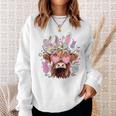 Happy Easter Highland Cow Heifer Easter Day Farmer Cowgirl Sweatshirt Gifts for Her