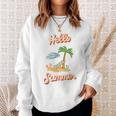 Hello Summer – Mit Sand Meer Sonnenschirm Und Palmenstimmung Sweatshirt Geschenke für Sie