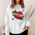 Herz Papa Tattoo Sweatshirt Geschenke für Sie