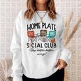 Home Plate Social Club Hey Batter Batter Swing Baseball Sweatshirt Gifts for Her