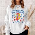 Hot Dog I'm Just Here For The Wieners 4Th Of July Sweatshirt Gifts for Her