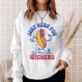 Hot Dog I'm Just Here For The Wieners Fourth Of July Sweatshirt Gifts for Her