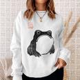 Japanese Grumpy Frog Toad Unimpressed Animal Chubby Sweatshirt Gifts for Her