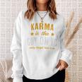 Karma Is The Guy On Kc Red Kansas City Football Sweatshirt Gifts for Her