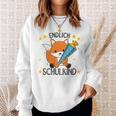 Kinder Endlich Schulkind 2024 Fox School Cone School Fox Gray Sweatshirt Geschenke für Sie