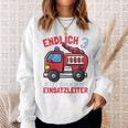 Kinder Jetzt Bin Ich Einsatzleiter Endlich 3 Jahre Boys Fire Brigade Sweatshirt Geschenke für Sie