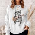 Kitty Cat Singing Guitar Player Musician Music Guitarist Sweatshirt Gifts for Her