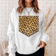 Leopard Print Pocket Cool Animal Lover Cheetah Sweatshirt Gifts for Her