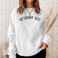 Los Angeles Curved Words Only Flipped Upside Down Sweatshirt Gifts for Her