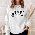 I Love Music Using Acoustic Guitar Bass Clefs Note Sweatshirt Gifts for Her