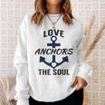 Love Soul Heart Anchor Captain Dad Novelty Graphic Sweatshirt Gifts for Her