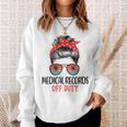 Messy Bun Medical Records Off Duty Sunglasses Beach Sunset Sweatshirt Gifts for Her