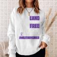 Military Child Month Purple Up Land Of The Free Daddy Brave Sweatshirt Gifts for Her