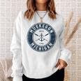 Muskegon Michigan Mi Vintage Boat Anchor & Oars Sweatshirt Gifts for Her