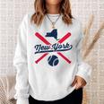 New York Baseball Vintage State Pride Love City Red Sweatshirt Gifts for Her