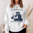 It Is What It Is And It Is Not Great Raccoon Meme Sweatshirt Gifts for Her