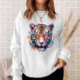 Obra De Arte De Tigre Colorido Animal Arte Tigre Camisa de entrenamiento Regalos para ella