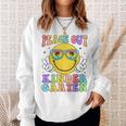 Peace Out Kindergarten Hippie Smile Face Last Day Of School Sweatshirt Gifts for Her