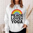 Peace Love & Yoga Regenbogen Hippie Retro Yoga Sweatshirt Geschenke für Sie