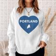 Portland Maine Heart Pride Retro Love Sweatshirt Gifts for Her