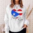 Puerto Rico Flag Heart Cute Puerto Rican Pride Souvenir Sweatshirt Gifts for Her