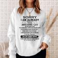 Sorry I Am Already Taken By A Freaking Awesome Guy Born May Sweatshirt Gifts for Her