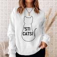 Sticatsi Sticazzi Phrase Ironic Writing With Cat Sweatshirt Gifts for Her