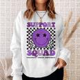 Support Squad Purple Ribbon Pancreatic Cancer Awareness Sweatshirt Gifts for Her