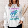 Swimming Through 100 Days Cute Turtle 100Th Day Of School Sweatshirt Gifts for Her