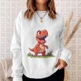 T-Rex 2Nd Birthday Dino Ich Bin Schon 2 Jahre Alt German Langu Sweatshirt Geschenke für Sie