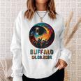 Total Solar Eclipse 2024 Totality Buffalo Sweatshirt Gifts for Her