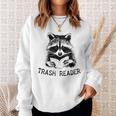 Trash Reader Bookish Raccoon Book Lover Opossum Meme Sweatshirt Gifts for Her