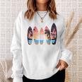 Vintage Classic Retro Surfboarder Surfer Surfing Surfboard Sweatshirt Gifts for Her