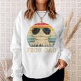 Vintage Frog Dad Frog Lovers Daddy Father's Day Sweatshirt Gifts for Her