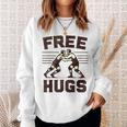 Vintage Wrestler Free Hugs Humor Wrestling Match Sweatshirt Gifts for Her