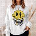 Y2k Smiling Skull Face Cyber Streetwear Graphic Sweatshirt Gifts for Her