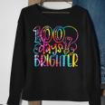 100 Days Brighter Student Happy 100Th Day Of School Tie Dye Sweatshirt Gifts for Old Women