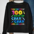 100 Days Of Cray Cray Crayon 100Th Day Of School Boys Girls Sweatshirt Gifts for Old Women