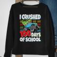 100 Days Of School T-Rex Monster Truck 100Th Day Of School Sweatshirt Gifts for Old Women